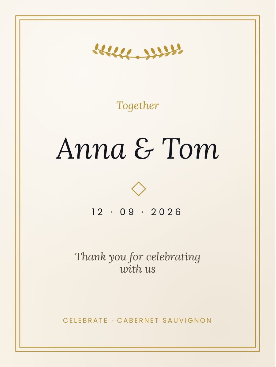 Ivory Vows label design